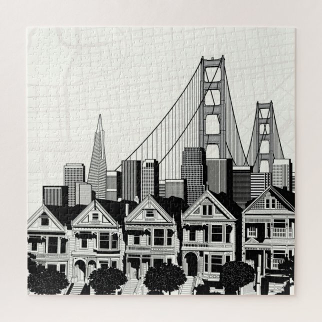 Puzzle B&W San Francisco California (Vertical)