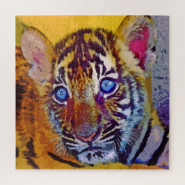 Puzzle Baby Blue Eyes Tiger Cub