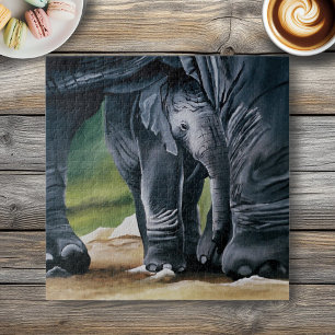 Puzzle Baby Elephant Gray Cute