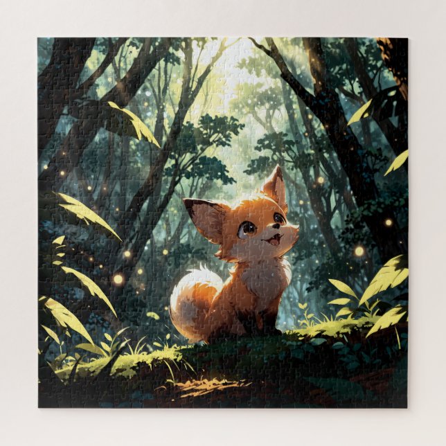 Puzzle Baby fox in the forest (Vertical)
