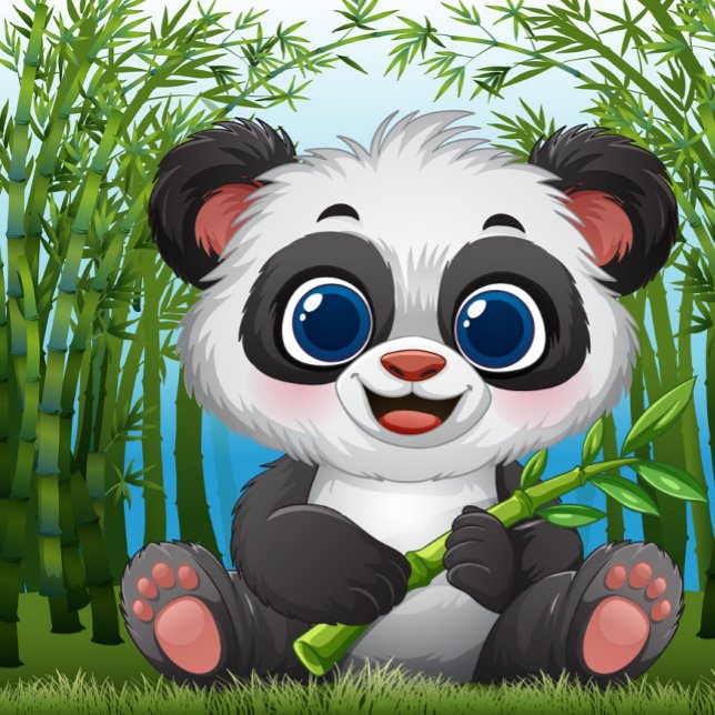 Puzzle Baby Panda  (Cute Panda Looking for Food!)