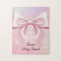 Baby Shower Minimalista con Lazo Rosa