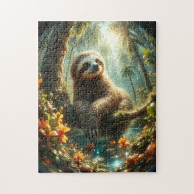 Puzzle Baby Sloth a la luz del sol (Vertical)
