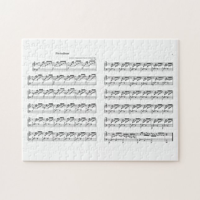 Puzzle Bach the Well Tempered Clavier Prealudium 1 C-duro (Horizontal)
