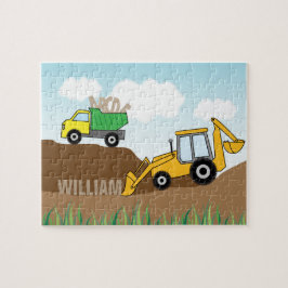 Puzzle Backhoe y Dump Truck personalizados