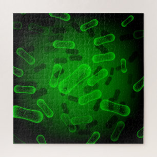 Puzzle Bacterias con forma de vara verde