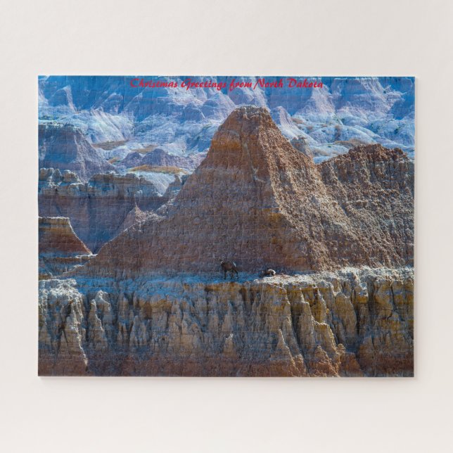 Puzzle Badlands Dakota del Norte. Saludos de Navidad (Horizontal)
