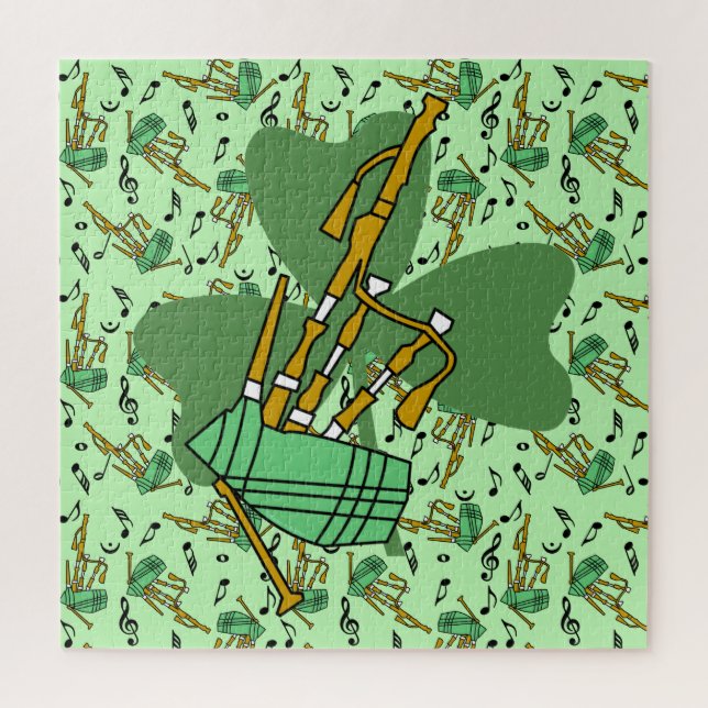 Puzzle Bagpipe Shamrock (Vertical)