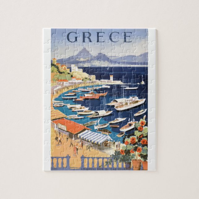 Puzzle Bahía 1955 de Grecia Atenas del poster del viaje (Vertical)