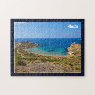 Puzzle Bahía de Malta Ghajn Tuffieha Mar Mediterráneo Isl