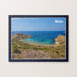 Puzzle Bahía de Malta Ghajn Tuffieha Mar Mediterráneo Isl