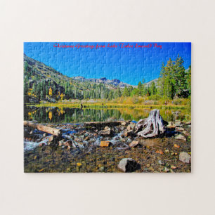 Puzzle Bahía Esmeralda del Lago Tahoe. Saludos de Navidad