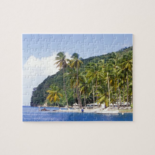 Puzzle Bahía Marigot, Santa Lucía, Caribe (Horizontal)
