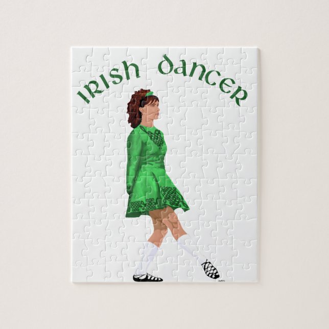 Puzzle Bailarín irlandés de zapatos blandos en verde (Vertical)