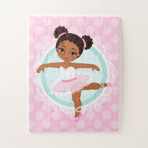 Puzzle Bailarina afroamericana de ballet rosa