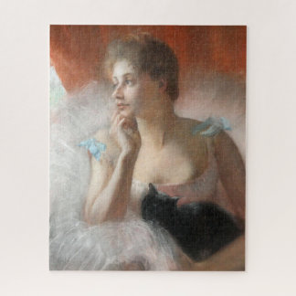 Puzzle Bailarina con pintura de gato negro de la serie