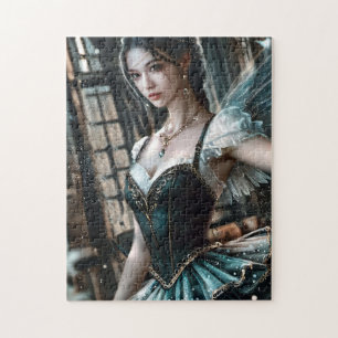 Puzzle Bailarina de ballet en tuTu verde y alas de hadas