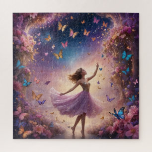 Puzzle Bailarina de ensueño con mariposas y flores