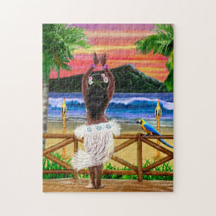 Puzzle Bailarina de hula del atardecer hawaiano