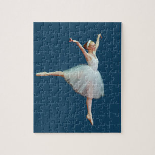 Puzzle Bailarina en blanco en azul