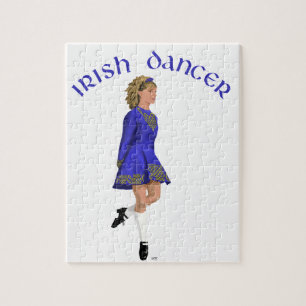 Puzzle Bailarina irlandesa rubia en azul