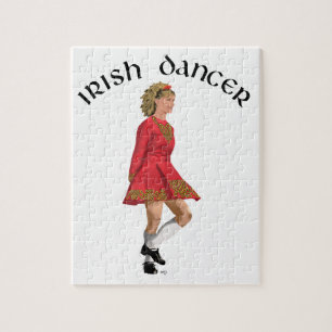 Puzzle Bailarina Irlandesa Rubia en Rojo