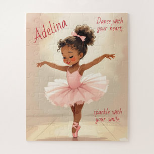 Puzzle Bailarina niña en tutú rosa personalizado