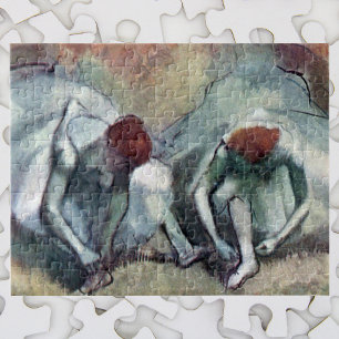 Puzzle Bailarinas atándose los zapatos por Edgar Degas