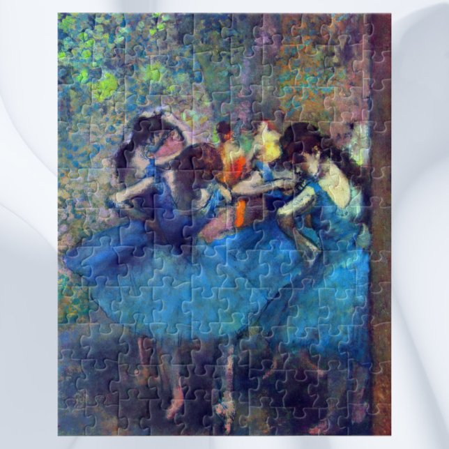 Puzzle Bailarinas en azul de Edgar Degas, arte de ballet  (Subido por el creador)