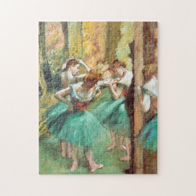 Puzzle Bailarinas rosas y verdes de Edgar Degas (Vertical)