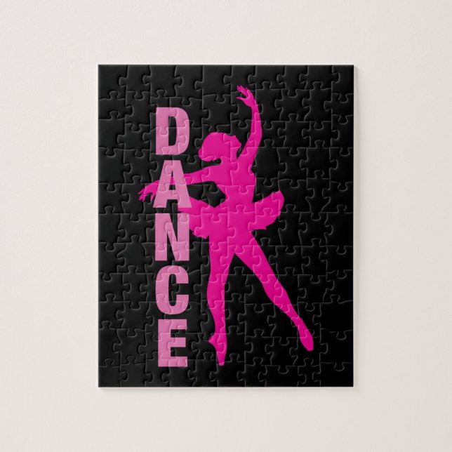 Puzzle Baile de bailarina rosa caliente para niñas (Vertical)