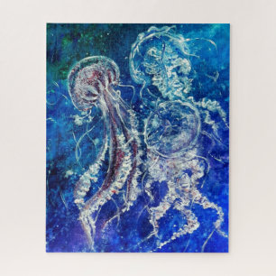 Puzzle Baile de medusas - Pintura de acuarela