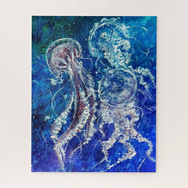 Puzzle Baile de medusas - Pintura de acuarela (Vertical)