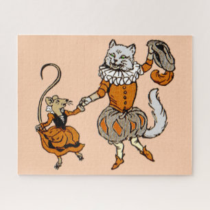 Puzzle baile del ratón con un gato