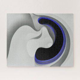 Puzzle Bajo el azul: gris abstracto, negro y azul