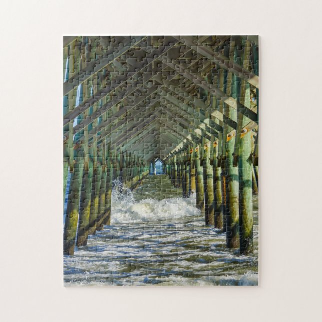 Puzzle Bajo el muelle de Folly Beach (Vertical)