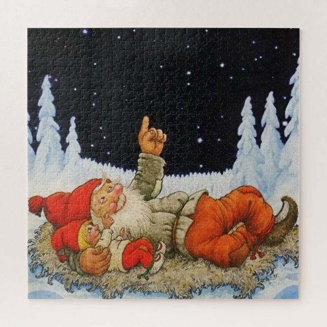 Puzzle “Bajo las estrellas” Gnomos de Jenny Nystrom (Horizontal)