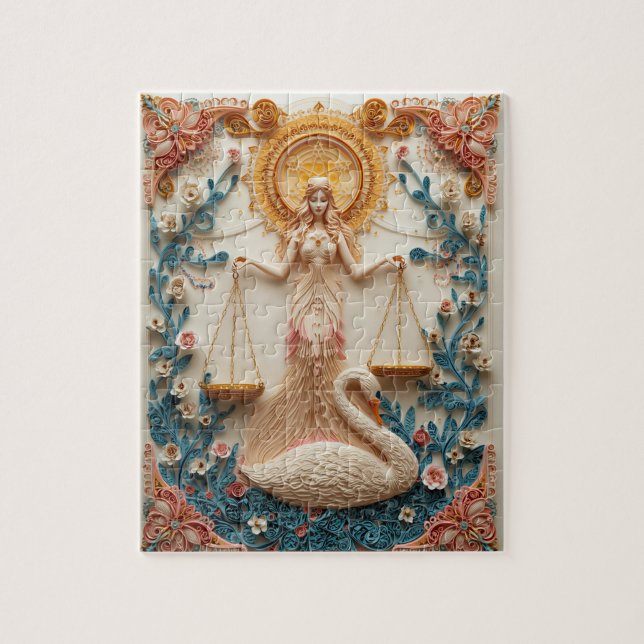 Puzzle Balanza Libra Equilibrada - Quilling de Papel (Vertical)