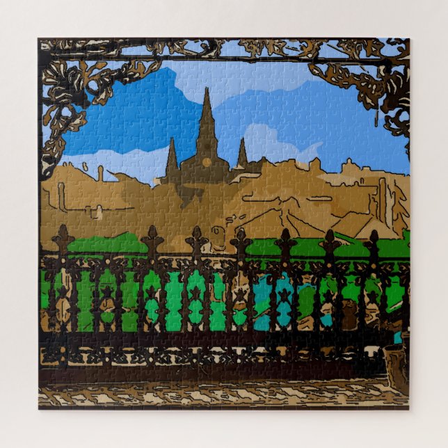 Puzzle Balcón del barrio francés (Vertical)