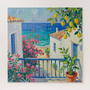 Puzzle Balcón Mediterráneo Limonero Buganvilla Vista al M