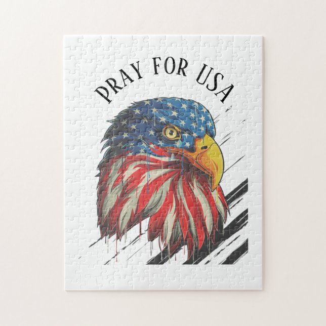 Puzzle Bald Eagle Bird USA Bandera llorando por EEUU (Vertical)