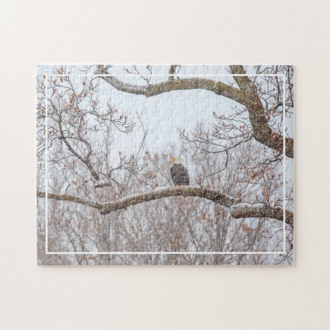 Puzzle Bald Eagle In Snow (Horizontal)