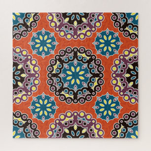 Puzzle Baldosa árabe, patrón de mosaico vintage.