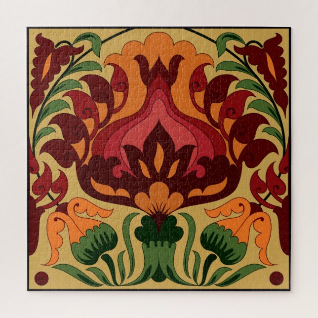 Puzzle Baldosas de época, decoración Art Nouveau. (Vertical)