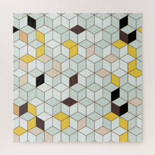 Puzzle Baldosas de época, motivos geométricos de blanco n