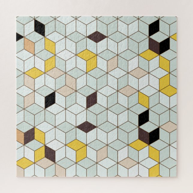 Puzzle Baldosas de época, motivos geométricos de blanco n (Vertical)
