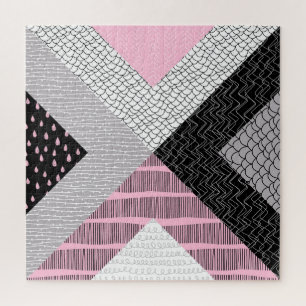 Puzzle Baldosas de mosaico, patrón de dibujo a mano alzad