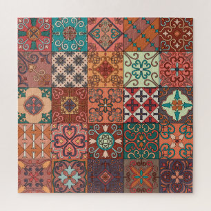 Puzzle Baldosas Portuguesas: Talavera Estilo Azulejo.