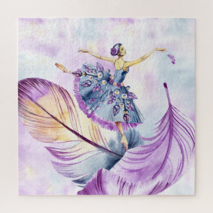 Puzzle Balerina bailarina hermosa con plumas