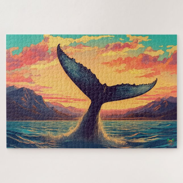 Puzzle Ballena: Buceo al atardecer (Horizontal)